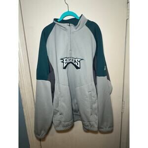 Reebok NFL Philadelphia Eagles 1/4 Zip Pullover Jacket Gray Green Size Men XL